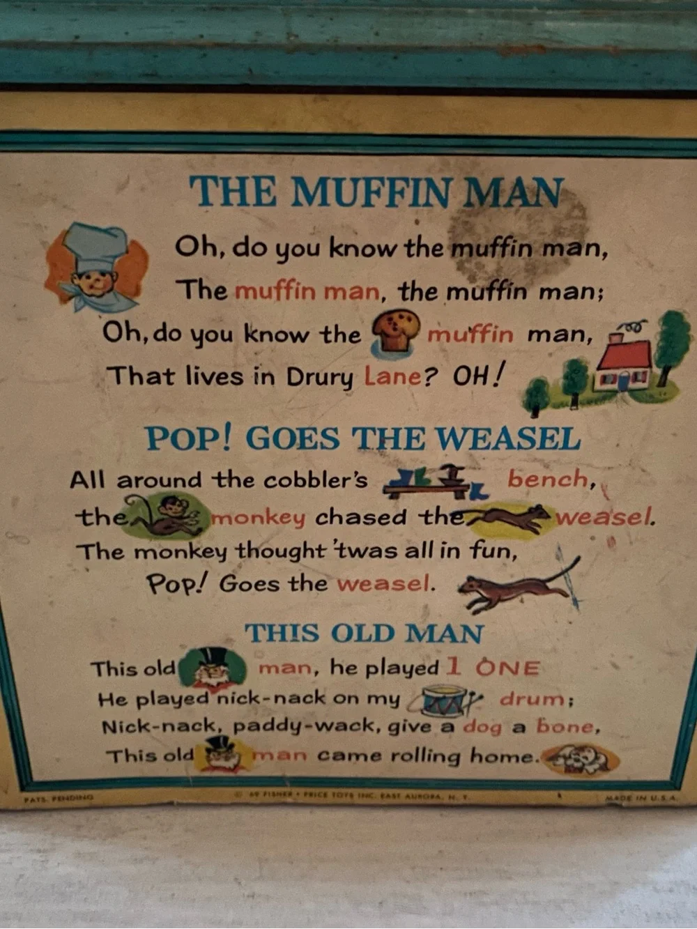 Fisher-Price Change-a-Tune Piano in Teal, Yellow and White